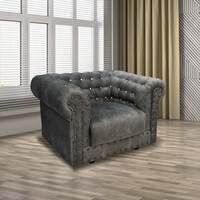 Velvet Fabric Chesterfield 1 Seater Sofa MANCHESTER